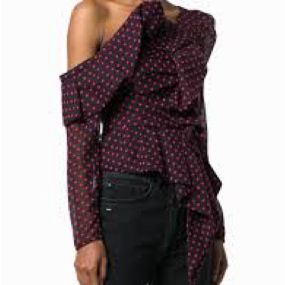 Stylish Off-Shoulder Polka Dot Blouse